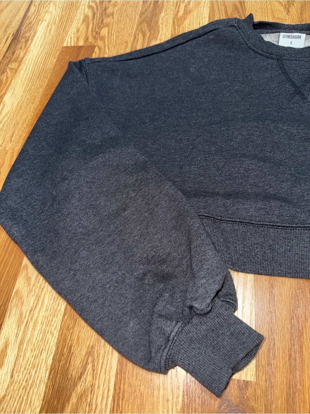Gymshark Rest Day Sweats Cropped Pullover Sweatshirt Dark Gray Marl Size Small - Picture 3 of 11